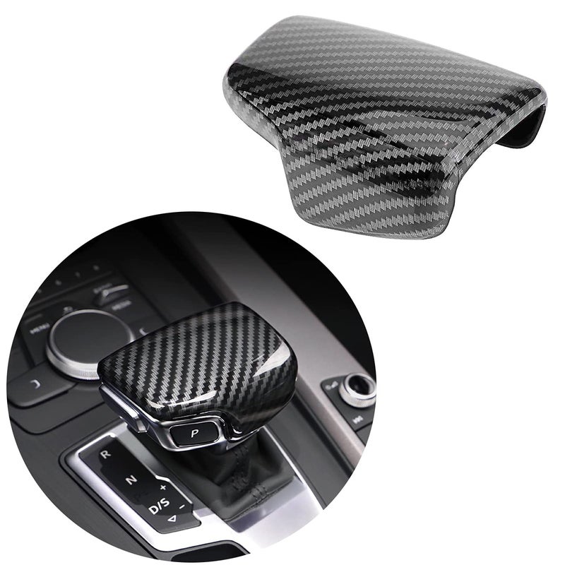 JINZHAO Sport Style Carbon Fiber Print Gear Shift Knob Cover Trim Replacement for Au-di A4 S4 2017-2023 /A4 allroad 2017-2022/ A5 S5 2017-2023/ Q5 2017-2023/SQ5 2018-2023/ Q7 2017-2019/ - Image 1